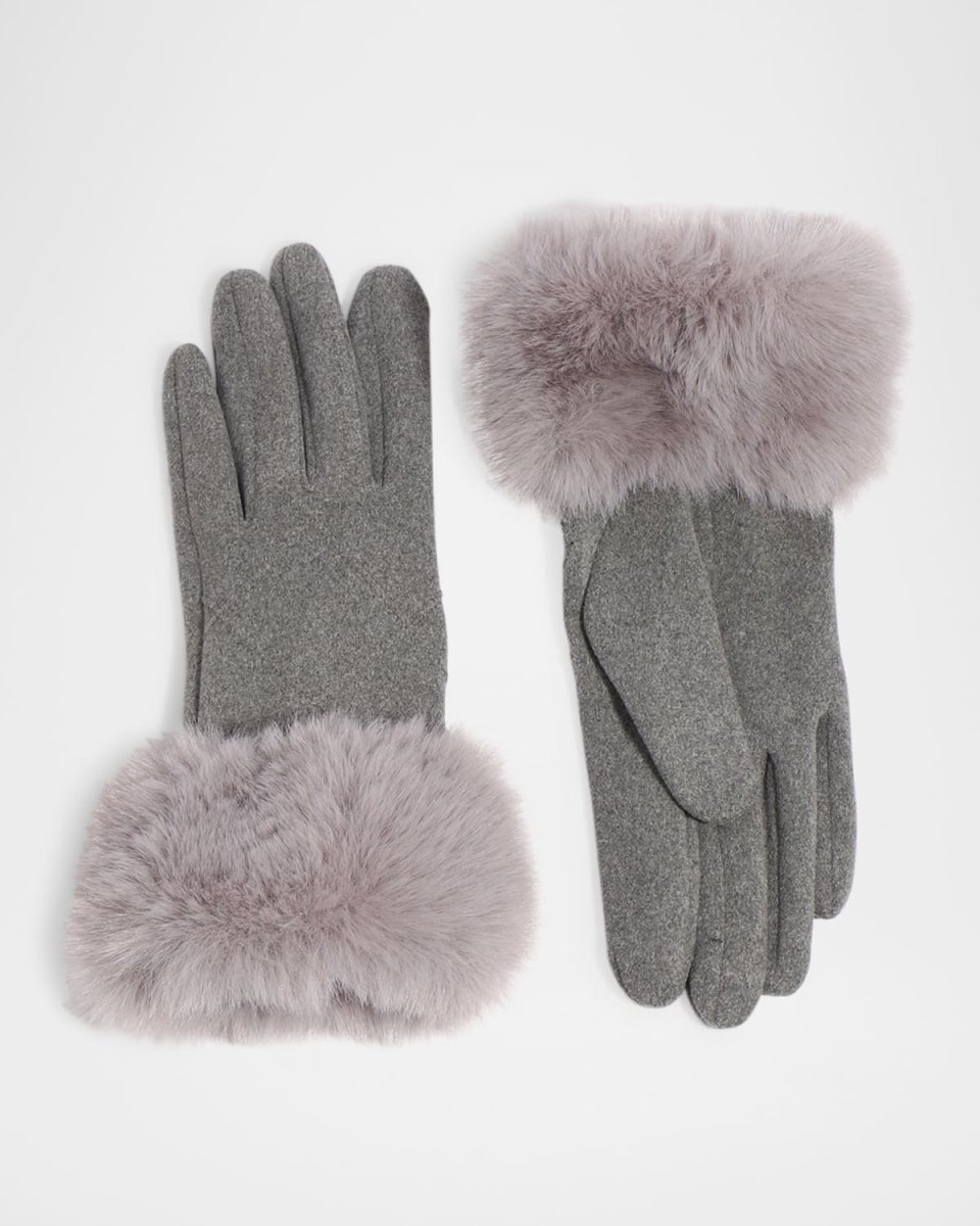 Faith Wool Faux Fur-Cuff Gloves